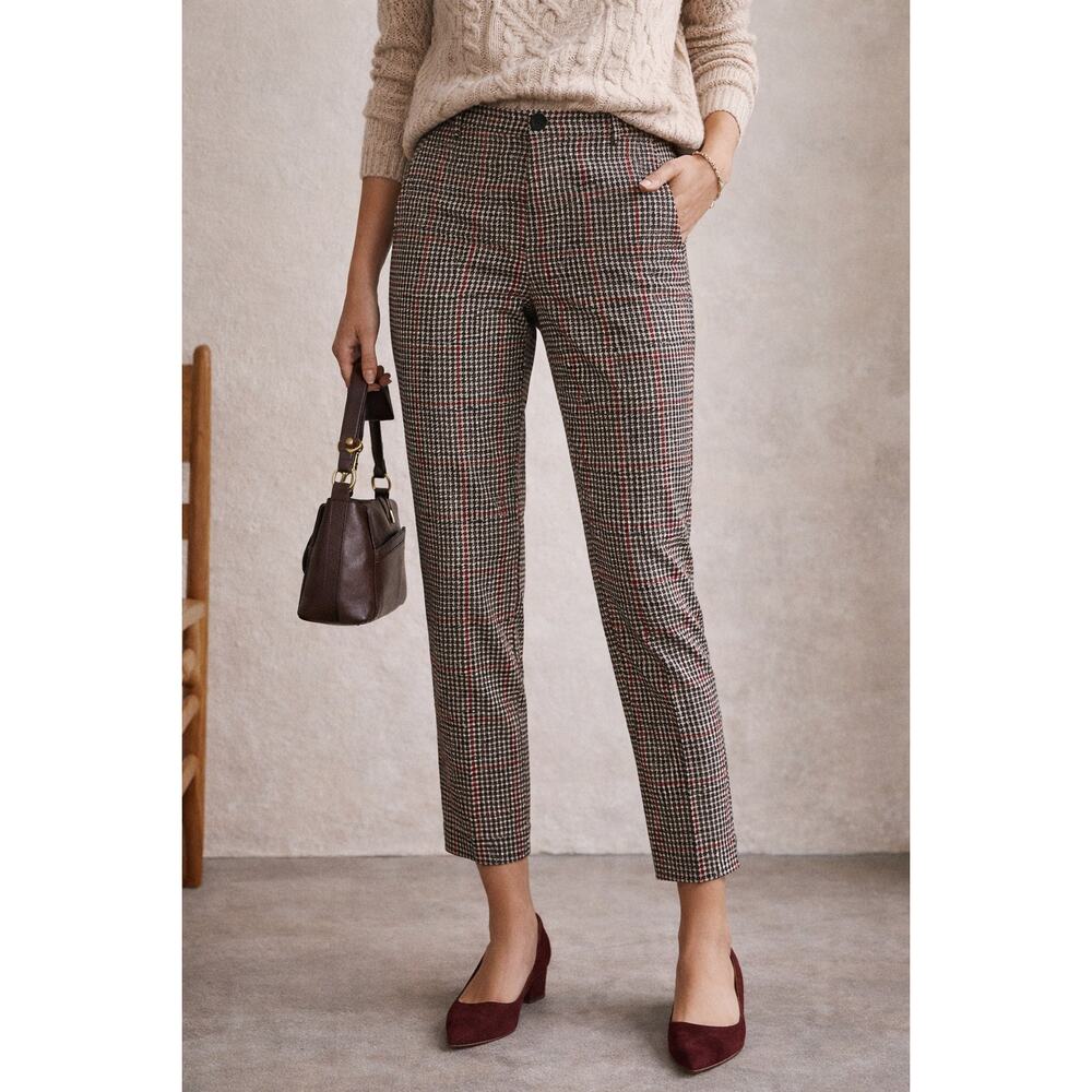 Anthropologie Sanctuary Houndstooth Tailored‎ Pants Plaid Ankle Trousers NWT M